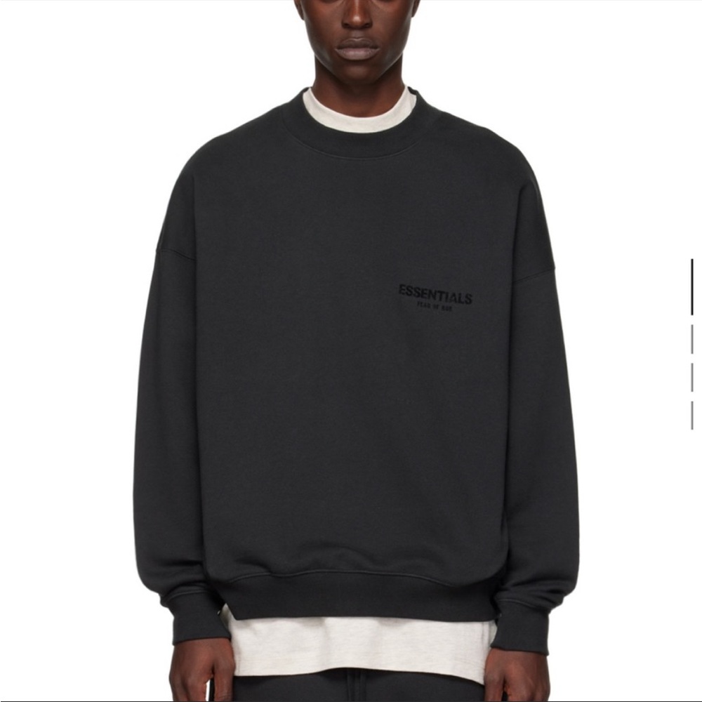 Essentials Fear of God Black Crewneck Sweatshirt